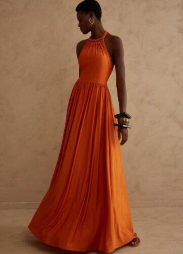 Φόρεμα μακρύ πορτοκαλί